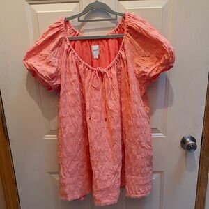 Maeve Coral Textured Swim Coverup